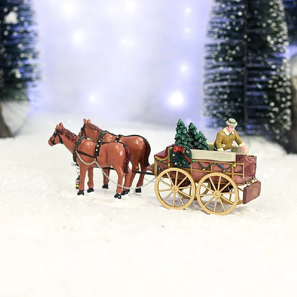 Lemax Christmas Tree Wagon (Set Of 2) 1 Lemax Christmas Tree Wagon (Set Of 2)