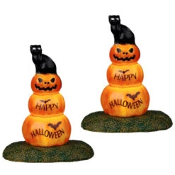 Lemax - Spookytown - Cat And Pumpkin Stack
