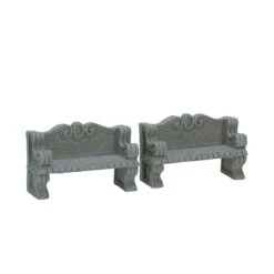 Lemax Stone Bench - 2 Piece Set