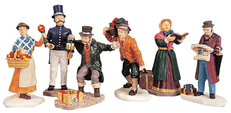 Lemax Townsfolk - Set Of 6 People 3 Lemax Townsfolk - Set Of 6 People - Image 3